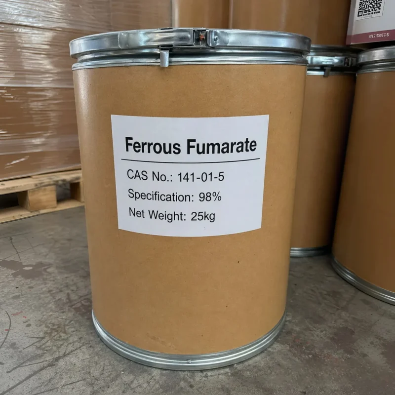 ferrous-fumarate-cas-141-01-5-98-percent-25kg-fiber-drum-bulk-stock Ferrous fumarate CAS 141-01-5, 98% specification in 25kg fiber drum, food and pharmaceutical grade iron fortificant bulk stock