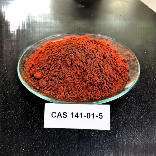 ferrous-fumarate-cas-141-01-5-reddish-brown-powder-organic-iron-salt Ferrous fumarate CAS 141-01-5 reddish-brown powder on watch glass, organic iron salt, 98% iron fortificant appearance
