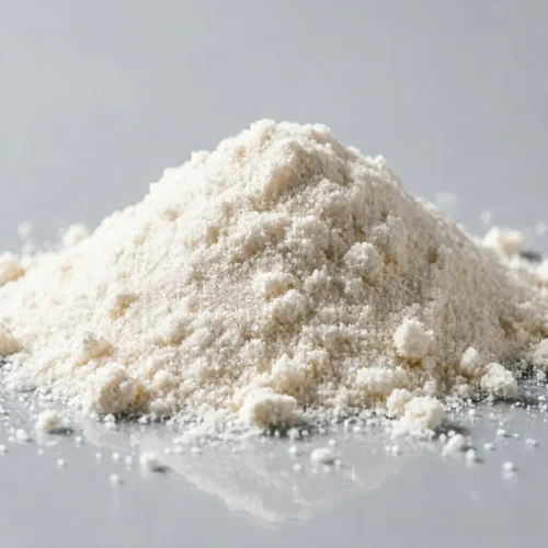 palmitoylethanolamide-pea-white-to-off-white-fine-powder-appearance-close-up Close-up of palmitoylethanolamide PEA as a white to off-white fine crystalline powder, showing the physical appearance and texture of the raw material