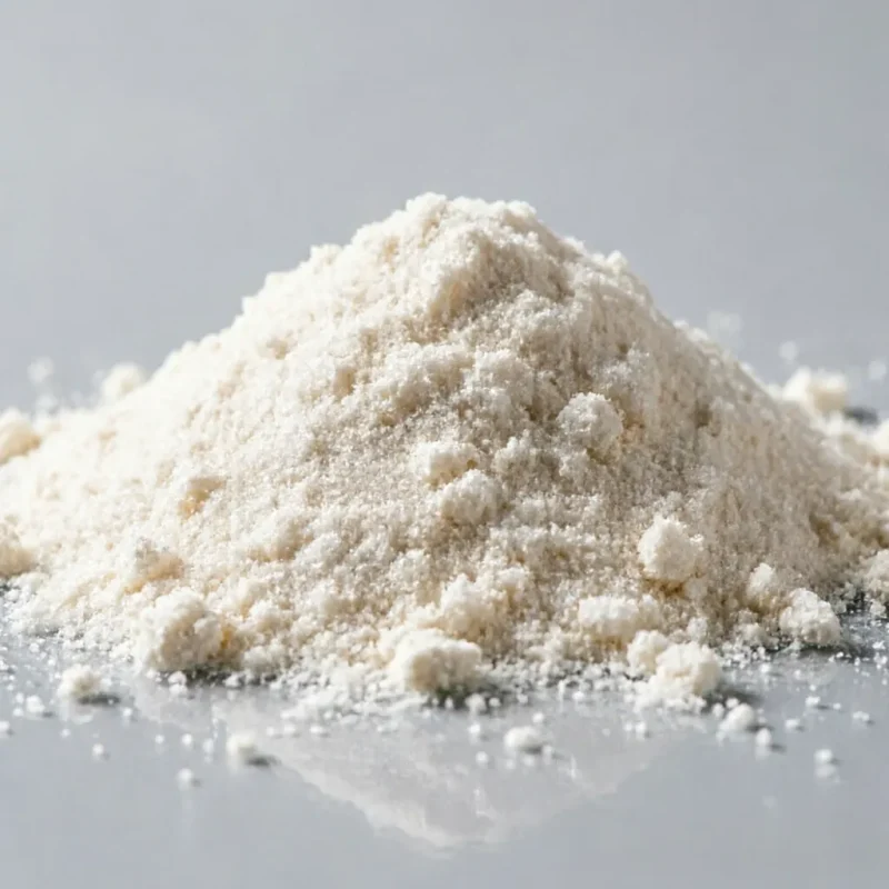palmitoylethanolamide-pea-white-to-off-white-fine-powder-appearance-close-up Close-up of palmitoylethanolamide PEA as a white to off-white fine crystalline powder, showing the physical appearance and texture of the raw material