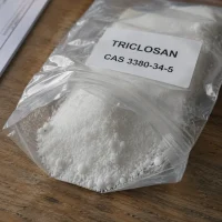 triclosan-cas-3380-34-5-white-crystalline-powder-sample-bag Triclosan CAS 3380-34-5 white crystalline powder sample in ziplock bag, free sample available for formulation testing