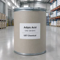 adipic-acid-cas-124-04-9-fiber-drum-packaging Adipic acid (CAS 124-04-9) export packaging in sealed fiber drums with metal locking lids - UET Chemical