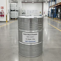 butyl-glycol-acetate-cas-112-07-2-190kg-galvanized-steel-drum-packaging-uetchemical 190kg galvanized steel drum packaging of Butyl Glycol Acetate CAS 112-07-2 by UET Chemical, stored in a clean and organized chemical warehouse.