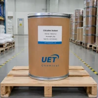 citicoline-sodium-cdp-choline-25kg-fiber-drum-cas-33818-15-4 25kg fiber drum of citicoline sodium CDP-choline powder CAS 33818-15-4 by UET Chemical on warehouse pallet