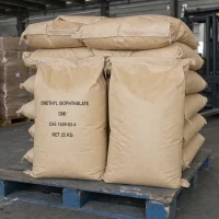 dimethyl-isophthalate-dmi-cas-1459-93-4-warehouse-stock Stacked 25kg kraft bags of Dimethyl Isophthalate DMI CAS 1459-93-4 on pallet in warehouse, forklift in background