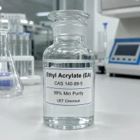 ethyl-acrylate-cas-140-88-5-clear-liquid-sample Ethyl Acrylate (EA) CAS 140-88-5 colorless transparent liquid sample, 99% min purity, UET Chemical laboratory