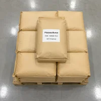 flazasulfuron-cas-104040-78-0-kraft-paper-bag-stack-pallet Stack of kraft paper bags of Flazasulfuron CAS 104040-78-0 on a wooden pallet in a warehouse, each bag labeled with product name, CAS number, and UET Chemical branding.