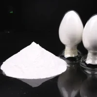 gibberellic-acid-ga3-cas-77-06-5-white-crystalline-powder-appearance Macro close-up of pure white Gibberellic Acid GA3 CAS 77-06-5 crystalline powder piled on a black surface with clear glass containers, highlighting its premium quality and fine texture for agricultural use.