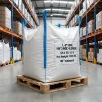 l-lysine-hydrochloride-cas-657-27-2-1000kg-fibc-ton-bag 1000kg FIBC ton bag of L-Lysine Hydrochloride (CAS 657-27-2) on pallet in UET Chemical warehouse