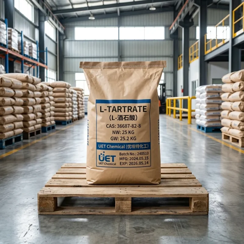 l-tartrate-cas-36687-82-8-25kg-kraft-paper-bag-packaging L-Tartrate (CAS 36687-82-8) 25kg kraft paper bag with batch No., MFG and EXP date label