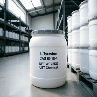 l-tyrosine-cas-60-18-4-25kg-plastic-drums 25kg white plastic drums of L-Tyrosine CAS 60-18-4 in UET Chemical warehouse