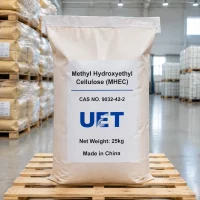 methyl-hydroxyethyl-cellulose-mhec-25kg-bag-cas-9032-42-2 UET brand Methyl Hydroxyethyl Cellulose (MHEC) CAS 9032-42-2 in a 25kg packaging bag, a key cellulose ether thickener and water retention agent used in cement-based mortars and tile adhesives.
