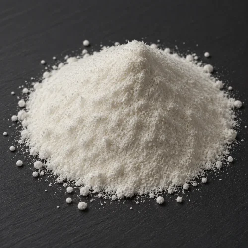 Close-up of pure white Methyl Hydroxyethyl Cellulose (MHEC) fibrous powder, showcasing its fine texture and high purity for use as a thickener and stabilizer in water-based paints, putty, and dry-mix construction materials.