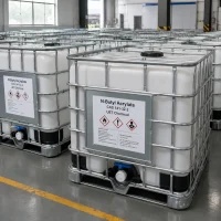 n-butyl-acrylate-cas-141-32-2-ibc-tote-packaging N-Butyl Acrylate CAS 141-32-2 bulk packaging in 1000L IBC tote tanks ready for shipment at UET Chemical warehouse