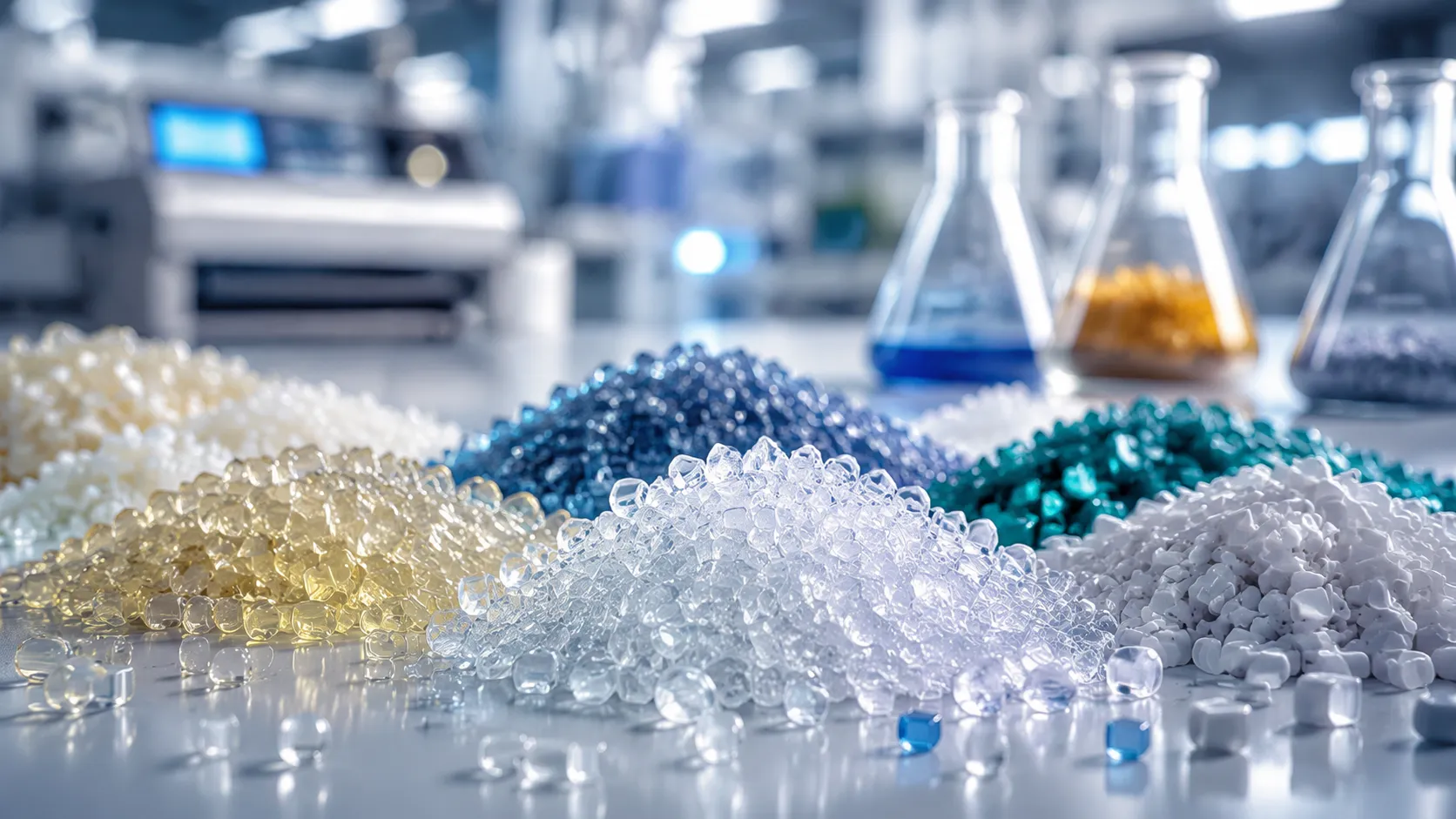 Translucent polymer pellets and plastic raw materials for advanced polymer manufacturing