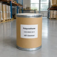 polyurethane-cas-9009-54-5-fiber-drum-packaging Kraft fiber drum of polyurethane (CAS 9009-54-5) with metal lever-lock lid in warehouse – UET Chemical