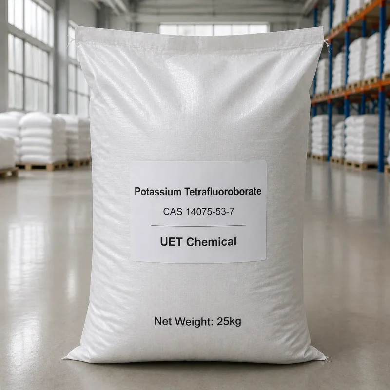 potassium-tetrafluoroborate-cas-14075-53-7-25kg-bag 25kg woven PP bag of potassium tetrafluoroborate CAS 14075-53-7 ready for shipment, UET Chemical warehouse stock