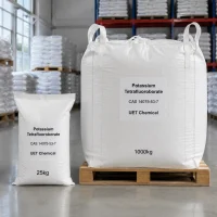 potassium-tetrafluoroborate-cas-14075-53-7-bulk-packaging Potassium tetrafluoroborate CAS 14075-53-7 packed in 25kg woven bag and 1000kg FIBC ton bag on pallet, UET Chemical warehouse