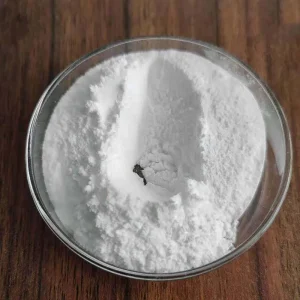 pvp-k30-cas-9003-39-8-fine-powder-close-up High-purity PVP K30 (Polyvinylpyrrolidone) CAS 9003-39-8 white powder sample in a clear glass petri dish, demonstrating its excellent consistency, fine particle texture, and superior quality as a versatile pharmaceutical excipient.