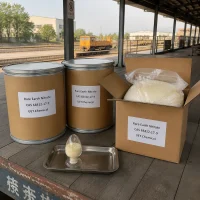 rare-earth-nitrate-cas-68412-17-9-industrial-packaging-export-supply Rare Earth Nitrate CAS 68412-17-9 packed in industrial metal drums and cartons with inner bags for bulk chemical export shipment.