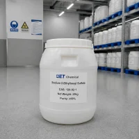 sodium-2-ethylhexyl-sulfate-25kg-plastic-drum-cas-126-92-1 25kg white plastic drum of sodium 2-ethylhexyl sulfate CAS 126-92-1, 99% min purity, by UET Chemical in warehouse
