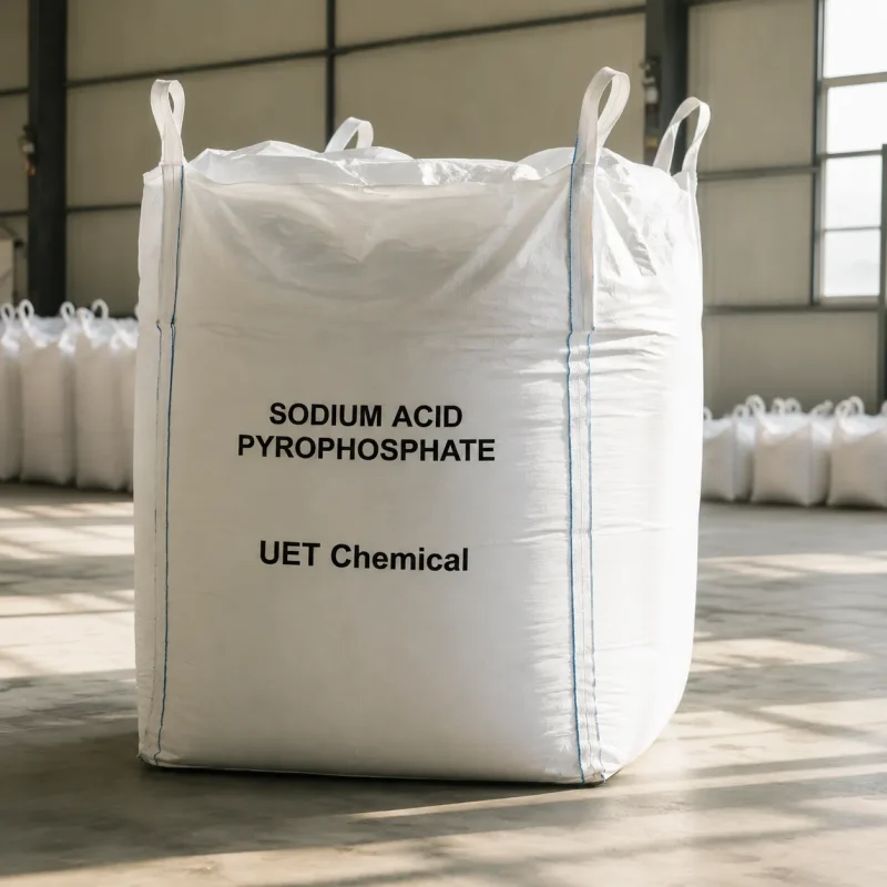 sodium-acid-pyrophosphate-sapp-ton-bag-fibc-bulk-packaging-cas-7758-16-9 Bulk FIBC ton bag of sodium acid pyrophosphate SAPP CAS 7758-16-9 with lifting loops in UET Chemical warehouse