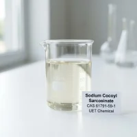 sodium-cocoyl-sarcosinate-liquid-cas-61791-59-1 Sodium Cocoyl Sarcosinate liquid CAS 61791-59-1 sample in glass beaker