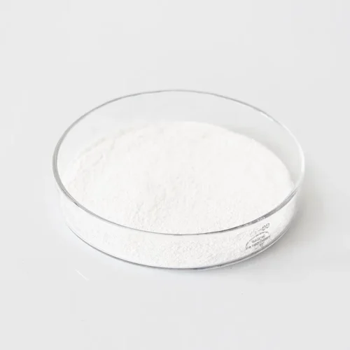 sodium-hyaluronate-cas-9067-32-7-white-powder-petri-dish Close-up of high purity Sodium Hyaluronate CAS 9067-32-7 fine white powder in a glass petri dish, highlighting premium texture for cosmetic and pharmaceutical raw material formulations.