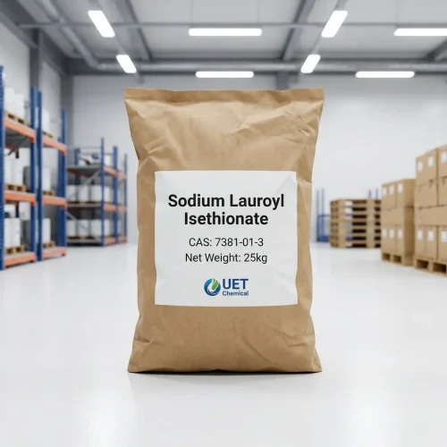 Sodium Lauroyl Isethionate (CAS 7381-01-3) 25kg kraft paper bag in UET Chemical warehouse