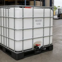trimethylolpropane-triacrylate-cas-15625-89-5-ibc-tote-packaging-1 Trimethylolpropane Triacrylate (TMPTA) CAS 15625-89-5 packaged in a 1000kg IBC tote in a warehouse.