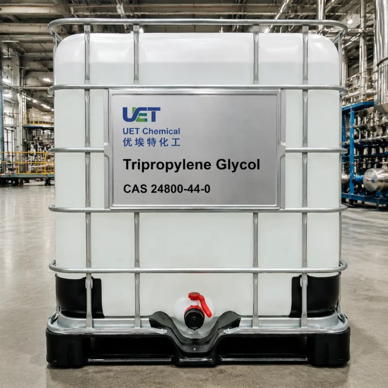 tripropylene-glycol-tpg-cas-24800-44-0-ibc-tote IBC tote tank of Tripropylene Glycol (TPG) CAS 24800-44-0 in UET Chemical production factory