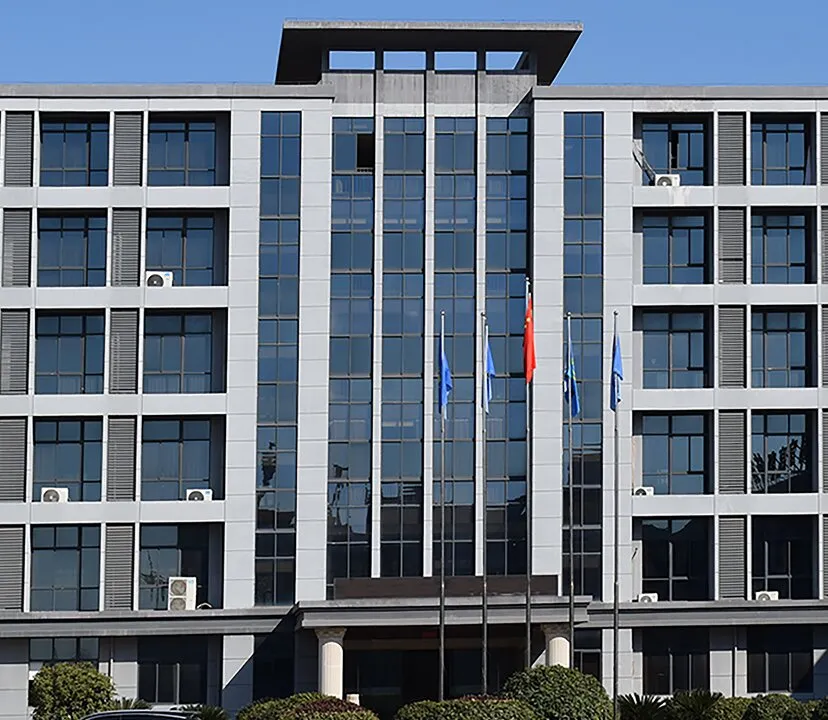 UETChem headquarters office building with corporate flags in China