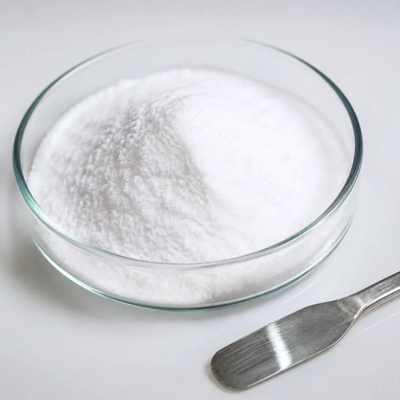 white-crystalline-gaba-gamma-aminobutyric-acid-powder-cas-56-12-2 White crystalline GABA gamma-aminobutyric acid powder CAS 56-12-2, 99% purity, shown in glass laboratory dish